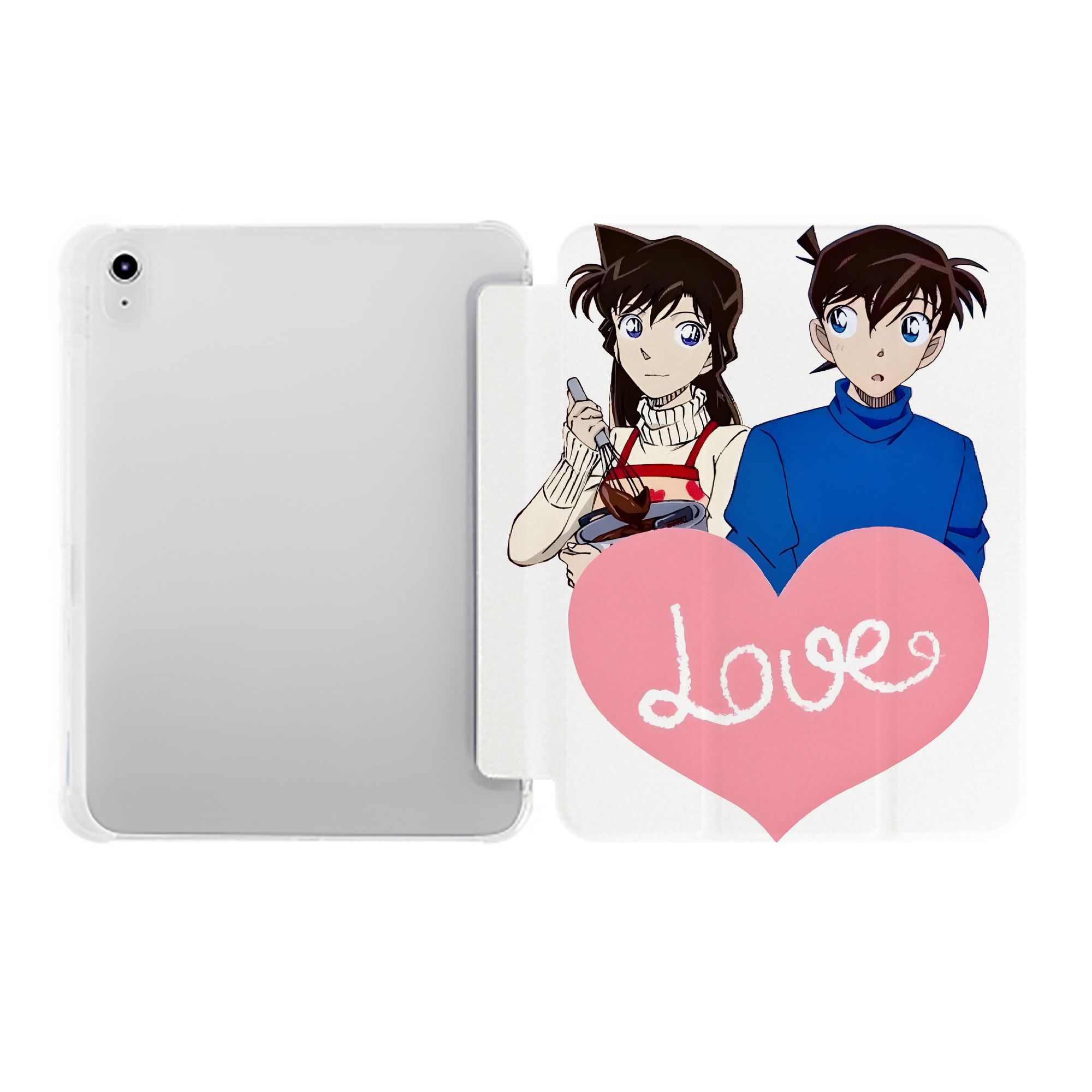 （画像用） 名探偵コナン 毛利 蘭 もうり らん、モーリ ラン Detective Conan Rachel Moore IPad ケース ペン収納付き 三つ折りスタンド PUレザー×シリコン 対応機種9.5/10.5/10.9インチ